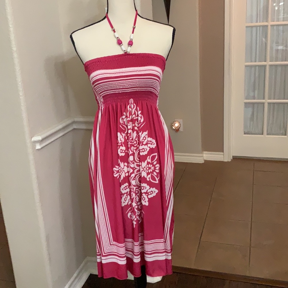 Cristinalove hot pink halter dress with straps Size S